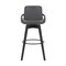 Armen Living Baylor 30" Gray Faux Leather and Black Wood Swivel Bar Stool LCBABABLGR30 - alternate 6